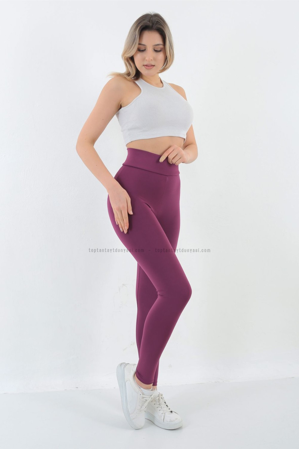 Toptan Sıkılaştırıcı Tayt Mürdüm