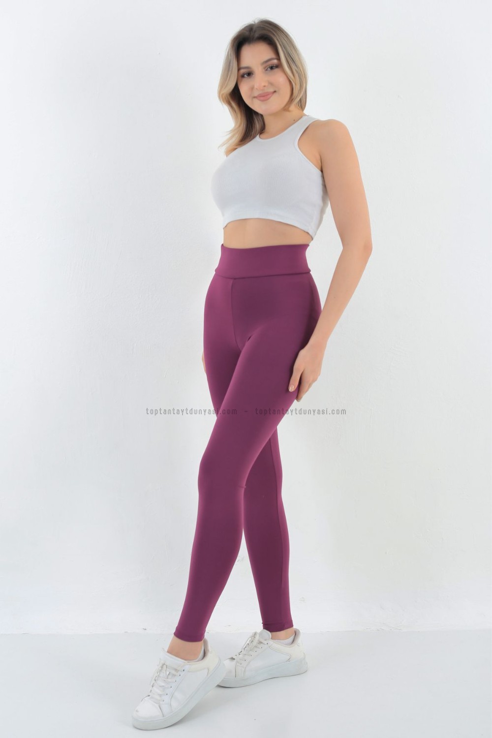 Toptan Sıkılaştırıcı Tayt Mürdüm