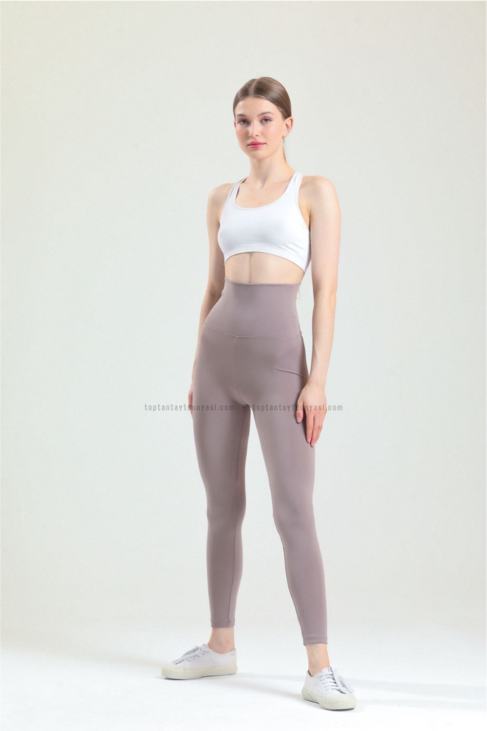 Toptan Korse Kemerli Tayt Vizon