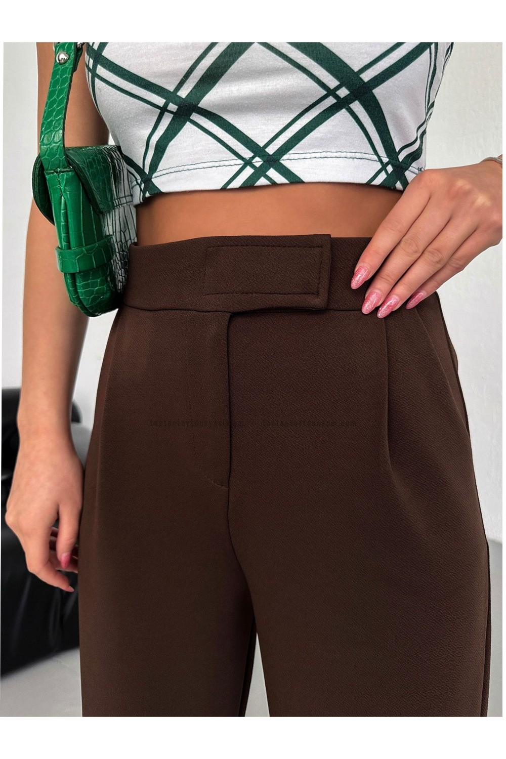 Toptan Palazzo Pantolon Cırtlı Kahve