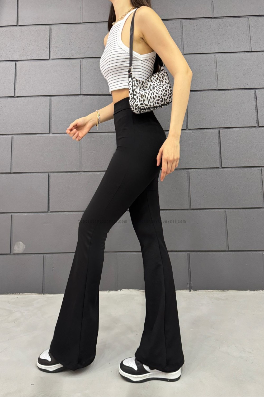 Toptan İspanyolpaça Tayt Siyah