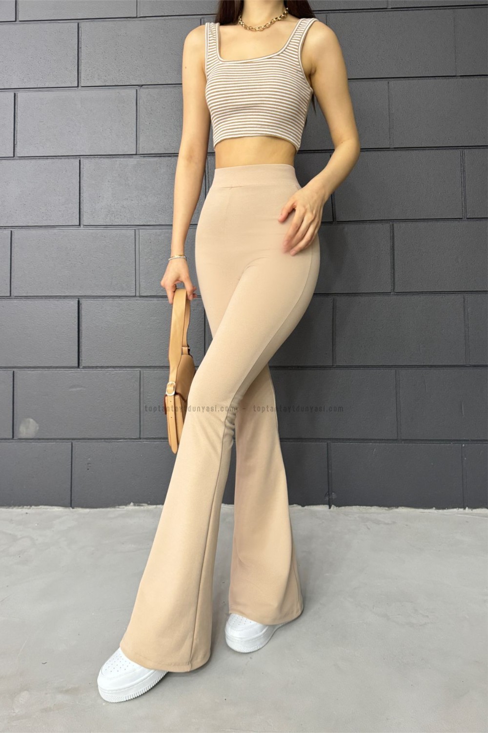Toptan İspanyolpaça Tayt Bej