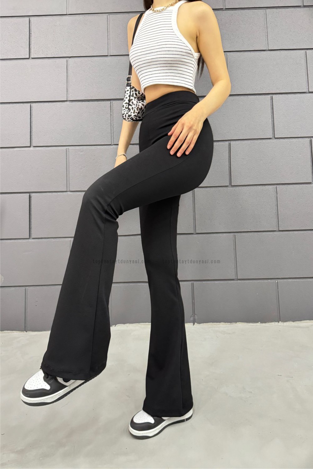 Toptan İspanyolpaça Tayt Siyah