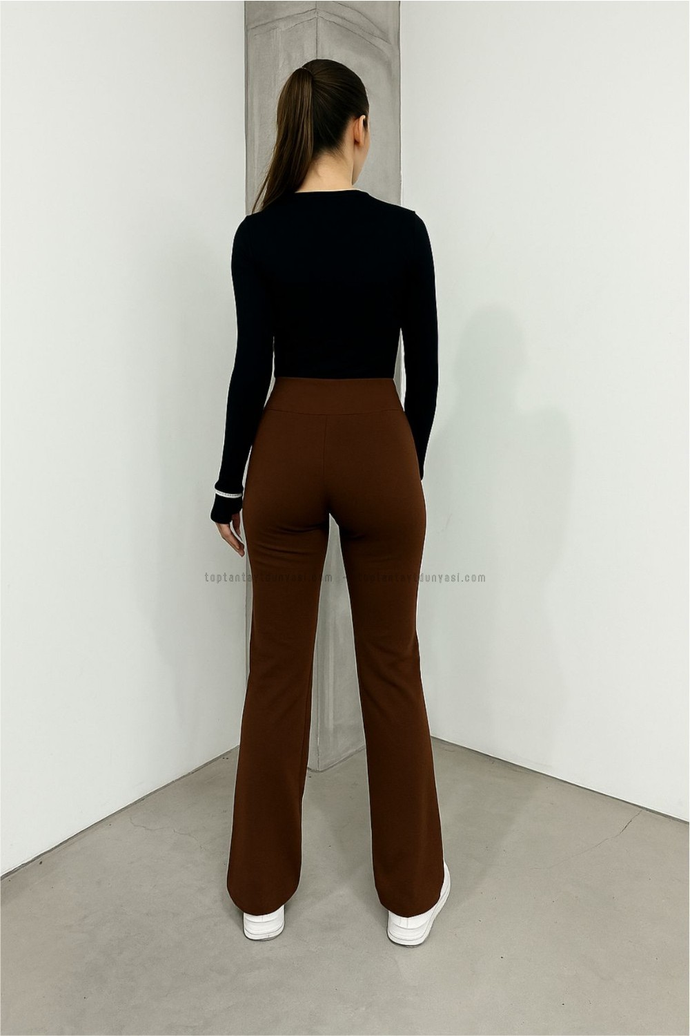 Toptan İspanyolpaça Penye Kahve Tayt